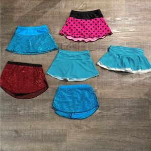 Skating/dance skirts lot Polka Dot and Sequin Kids Skirt Set. Girls 8